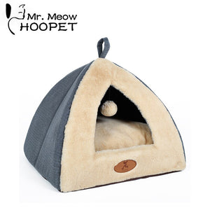 Hoopet Cat House Bed for Cats Warm Pet Bed Fashion Dog Tent House for Cat Cute Puppy Kennel