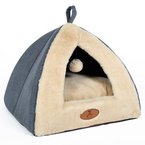 Hoopet Cat House Bed for Cats Warm Pet Bed Fashion Dog Tent House for Cat Cute Puppy Kennel